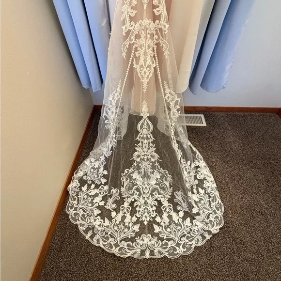 Pronovias Barcelona Cream Lace with Intricate Patterns - Picture 7 of 16